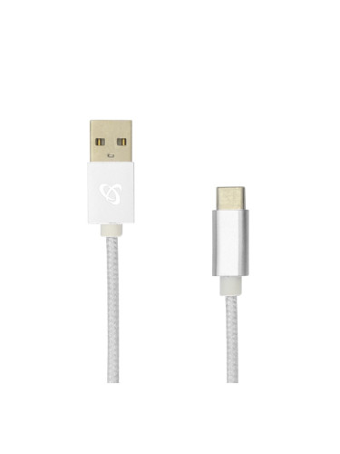 Кабел SBOX USB-TYPEC-0.5, от USB A(м) към USB C(м), 0.5m, бял
