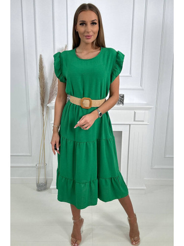 Dress with ruffles green