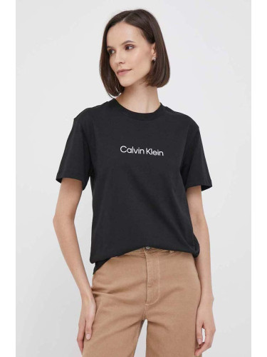 Памучна тениска Calvin Klein в черно K20K205448