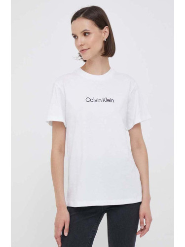 Памучна тениска Calvin Klein в бяло K20K205448
