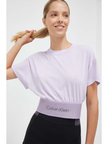 Тениска за трениране Calvin Klein Performance в лилаво