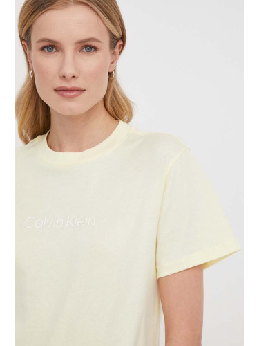 Памучна тениска Calvin Klein в жълто K20K205448