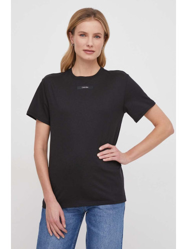 Памучна тениска Calvin Klein в черно K20K206629