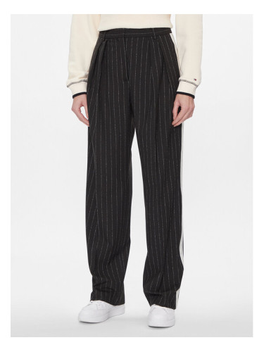 Tommy Hilfiger Текстилни панталони Relaxed Straight Pinstripe Pant WW0WW40513 Черен Straight Fit