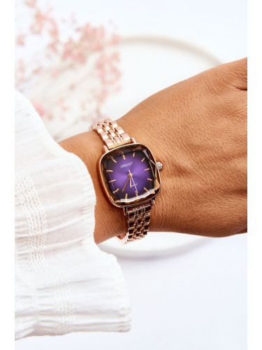 Fashion watches With pink ERNEST dial Rose gold