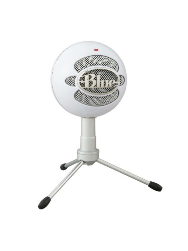 Микрофон Logitech Snowball iCE (988-000070), кардиоиден, кондензаторен, USB, бял