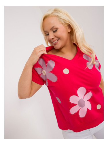 Red Plus Size Short Sleeve Blouse