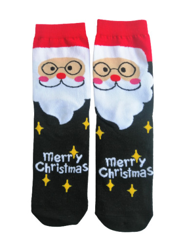 Коледни чорапи Дядо Коледа черни 40-45